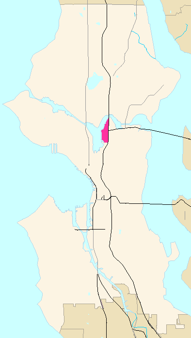 Seattle map highlighting Eastlake