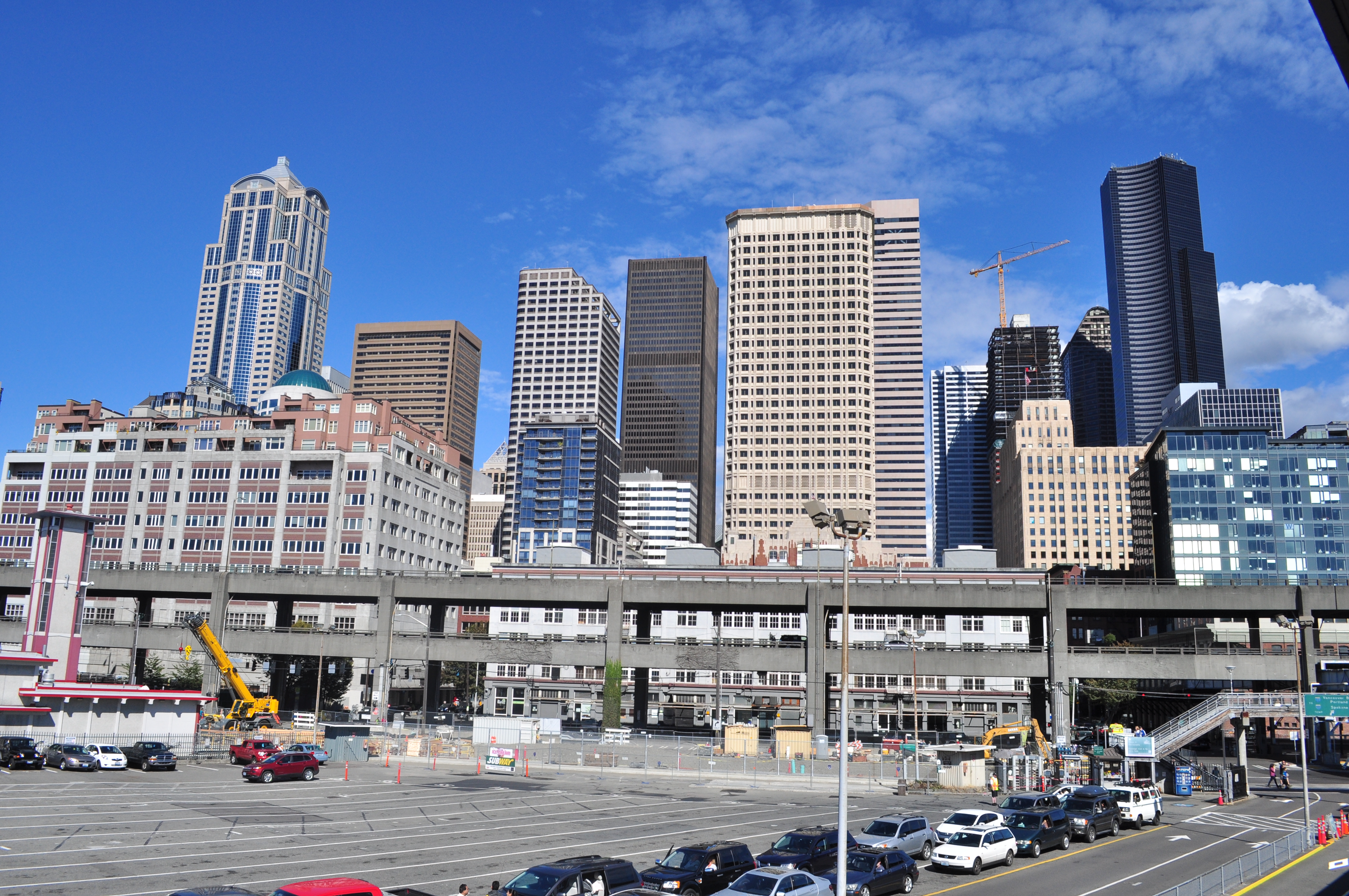 Downtown Seattle skyline from Colman Dock
